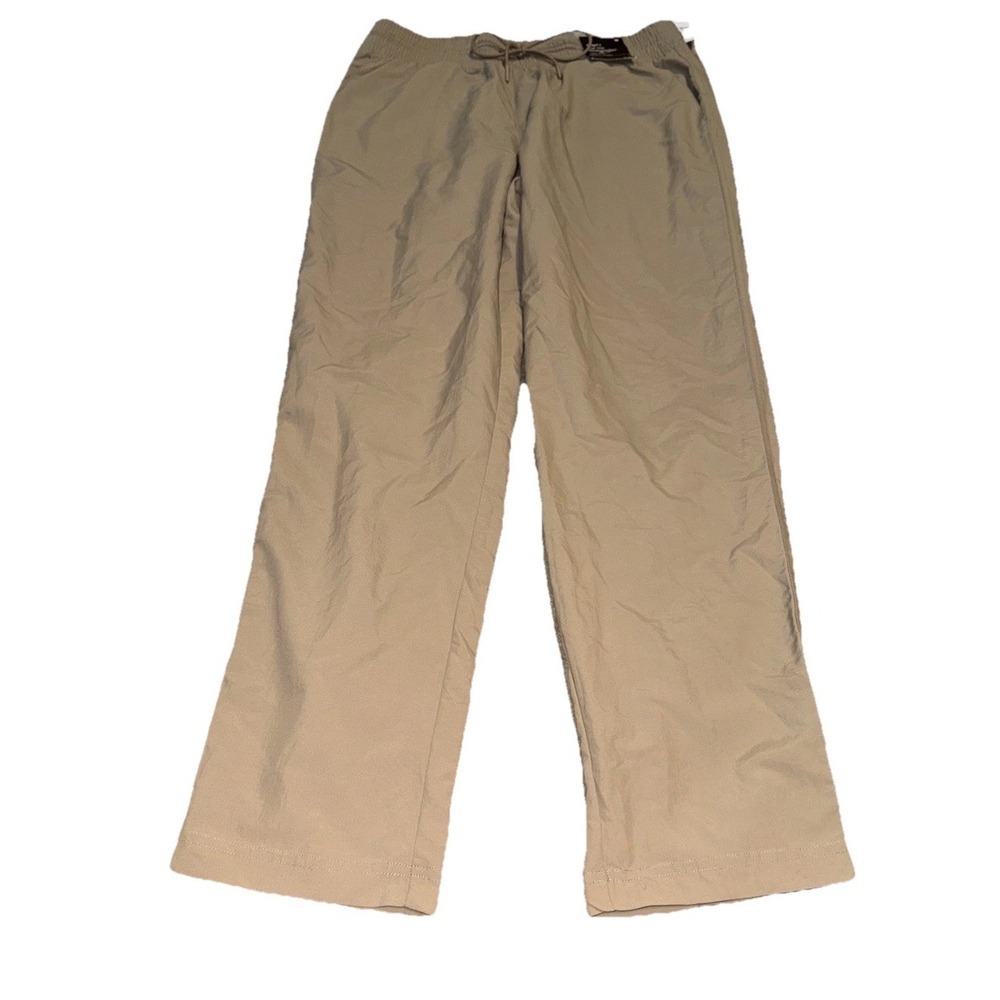 Gap Fit Runaround Nylon Womens Sz Medium Beige Hi-Rise‎ Drawstring Pants Jogger